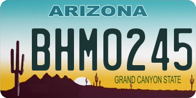 AZ license plate BHM0245