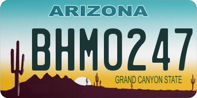 AZ license plate BHM0247