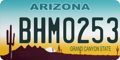 AZ license plate BHM0253