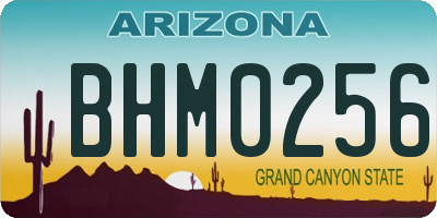 AZ license plate BHM0256