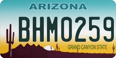 AZ license plate BHM0259