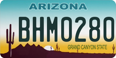 AZ license plate BHM0280