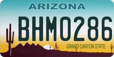 AZ license plate BHM0286