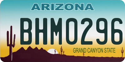 AZ license plate BHM0296