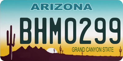 AZ license plate BHM0299