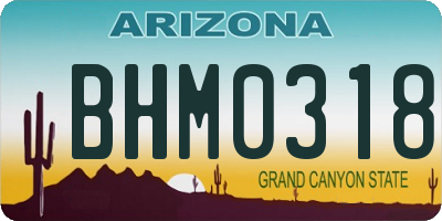 AZ license plate BHM0318