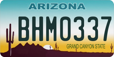 AZ license plate BHM0337