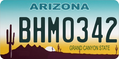 AZ license plate BHM0342