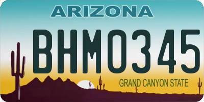 AZ license plate BHM0345