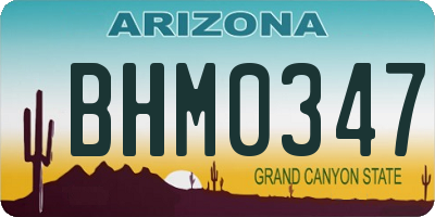 AZ license plate BHM0347