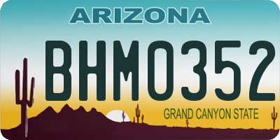 AZ license plate BHM0352