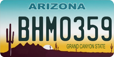 AZ license plate BHM0359