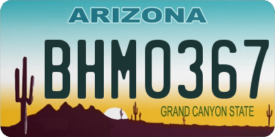 AZ license plate BHM0367