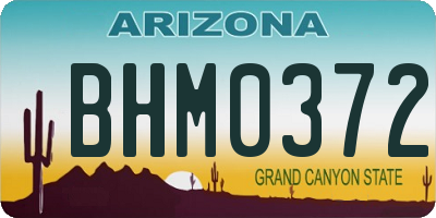AZ license plate BHM0372