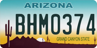 AZ license plate BHM0374