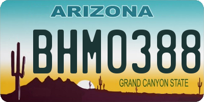 AZ license plate BHM0388