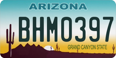 AZ license plate BHM0397