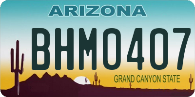 AZ license plate BHM0407