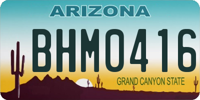 AZ license plate BHM0416