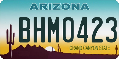 AZ license plate BHM0423