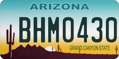 AZ license plate BHM0430