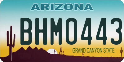 AZ license plate BHM0443