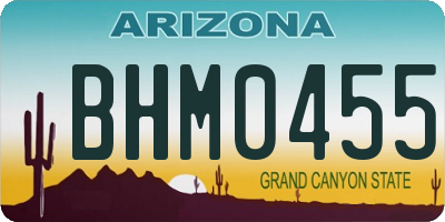 AZ license plate BHM0455