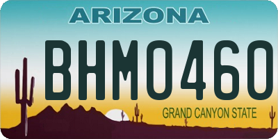AZ license plate BHM0460