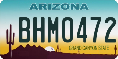 AZ license plate BHM0472