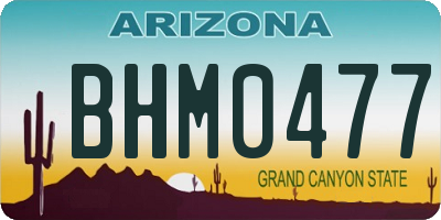 AZ license plate BHM0477