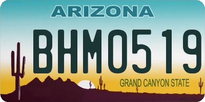 AZ license plate BHM0519