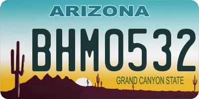 AZ license plate BHM0532