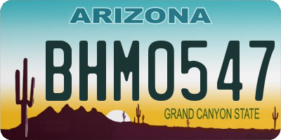 AZ license plate BHM0547