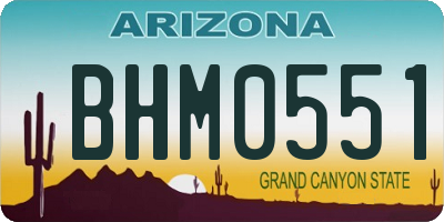 AZ license plate BHM0551