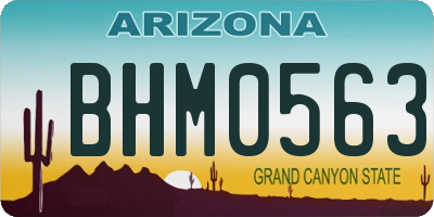 AZ license plate BHM0563