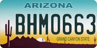 AZ license plate BHM0663