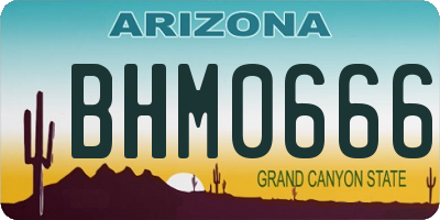 AZ license plate BHM0666