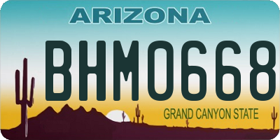 AZ license plate BHM0668