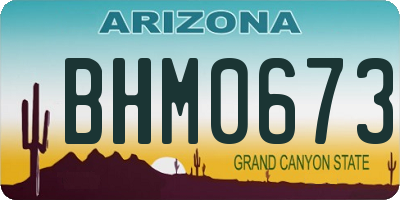 AZ license plate BHM0673