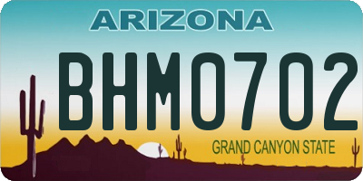 AZ license plate BHM0702