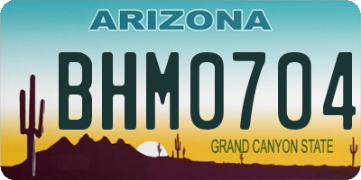AZ license plate BHM0704