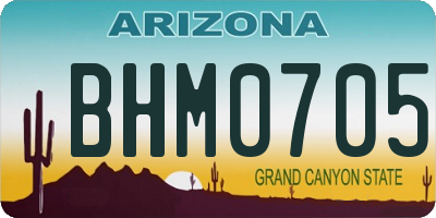 AZ license plate BHM0705