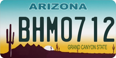 AZ license plate BHM0712