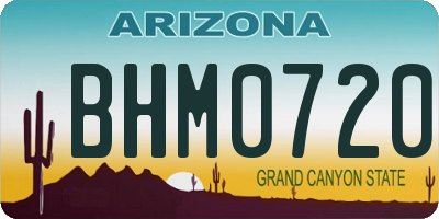 AZ license plate BHM0720