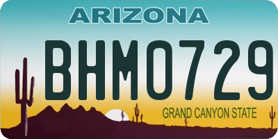 AZ license plate BHM0729