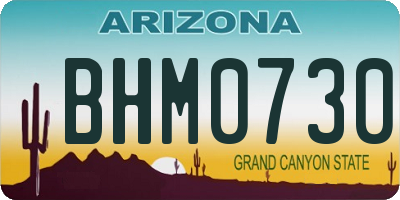 AZ license plate BHM0730