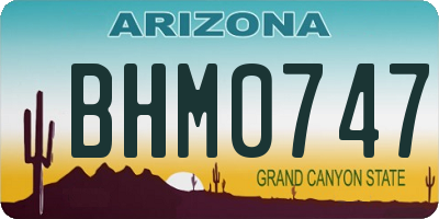 AZ license plate BHM0747