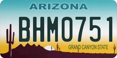 AZ license plate BHM0751