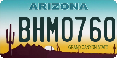 AZ license plate BHM0760