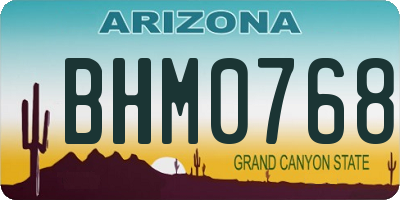 AZ license plate BHM0768